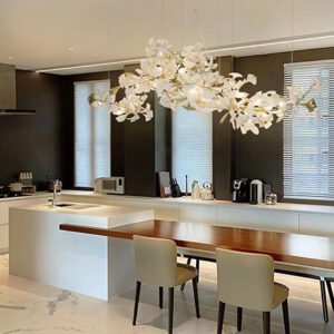 Ginkgo biloba ceramic chandelier