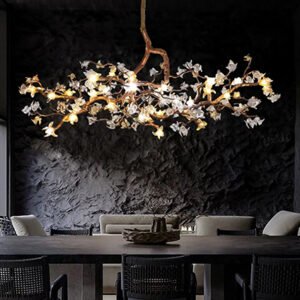 Glass trumpet flower chandelier