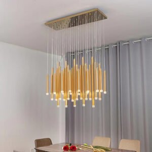 Long cylindrical chandelier