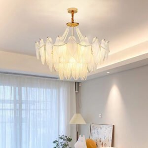 Feather chandelier