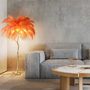 Feather floor lamp