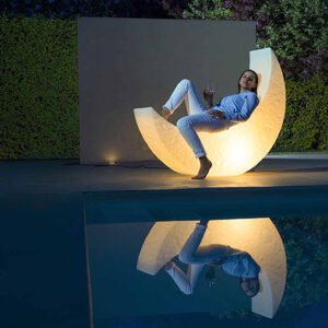 Moon recliner chair floor lamp