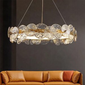 Lotus leaf glass chandelier