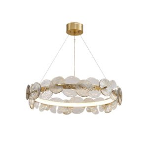 Lotus leaf glass chandelier